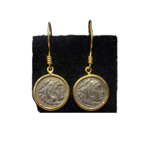 Antik Ohrring 14Kt Gold Tetra Drachmen